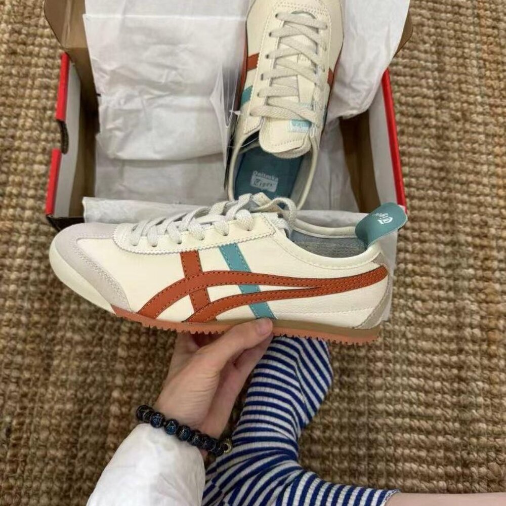 Onitsuka Tiger by Asics Cream and Brown Flats